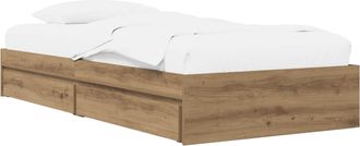 vidaXL Estructura De Cama Con Almacenamiento Roble Artisan 80 X 200 Cm Vidaxl