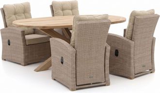 Intenso Furniture Intenso Mazzano/ROUGH-Y Ellips 200cm dining tuinset 5-delig verstelbaar