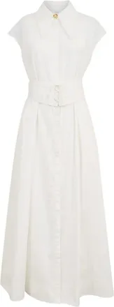 Clea Callista belted midi dress - women - Cotton - M - White