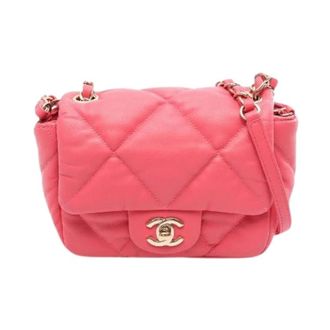 Chanel Pre-owned Matelasse Lambskin Schoudertas - Dames - Pre-owned - Roze - Maat: ONE Size Leer