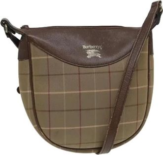 Burberry Pre-owned Cross Body Bags, female, Beige, Size: ONE SIZE Pre-owned Canvas Shoulder Bag