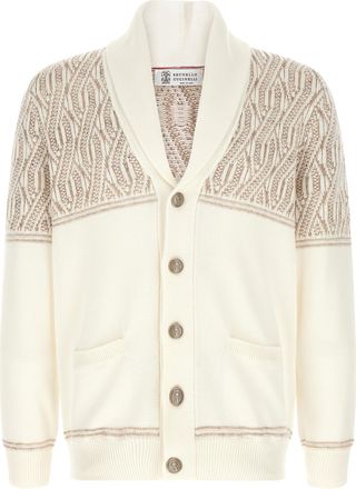 Brunello Cucinelli Beige Cotton Mens Cardigan