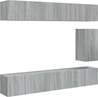 vidaXL Vidaxl - 7 Piece tv Cabinet Set Grey Sonoma Engineered Wood