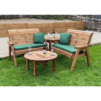 Charles Taylor Trading Four Seater Balmoral Corner Set C/W Round Coffee - Fully Assembled in Light Brown