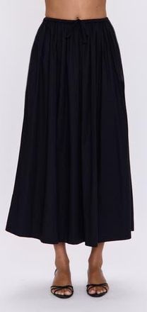 Pistola Denim Noelle Stretch Cotton A-Line Midi Skit in Noir at Nordstrom Rack, Size X-Large