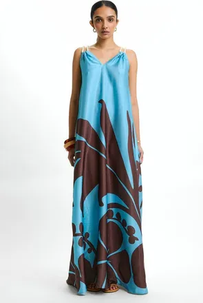 Diarrablu Printed Jwana Ula Mint Maxi Dress at Nordstrom, Size 3X-Large