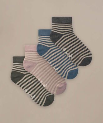 BAM Womens Quarter Crop Trainer Socks - 4 Pack - Size 4-7