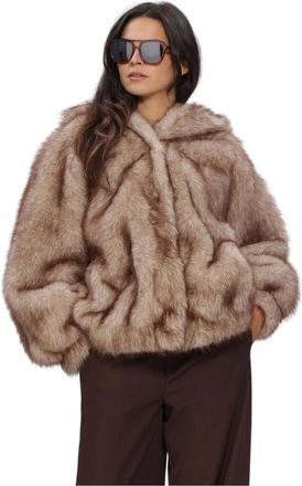 Arma Hailey Long Faux Mink - Dames - Jassen - Bruin - Maat: L Poliester
