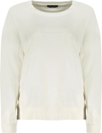 North Sails Witte Sweatshirt met Lange Mouwen en Logo - Dames - Sweatshirts - Wit - M - Katoen - Hoodies & sweatvesten