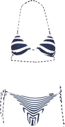 Jean Paul Gaultier Bikini a righe - Bianco