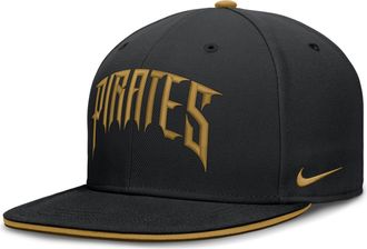 Nike Pittsburgh Pirates City Connect True Nike Mens Dri-FIT MLB Fitted Hat in Black | NB18CT13PTB-1JW