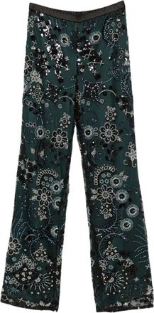 Emporio Armani Pantalones Rectos - Trousers - Mujer - Verde - XS