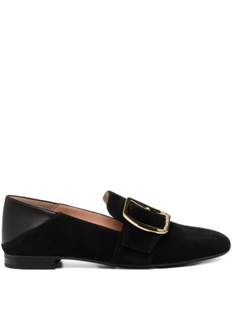 Bally buckle strap loafers - women - Suede/Leather/Rubber - 37.5 - Black