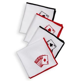 Tag Playing Cards Cocktail Napkins 100% Cotton Multi 4-Pack 10x10 in in White at Nordstrom