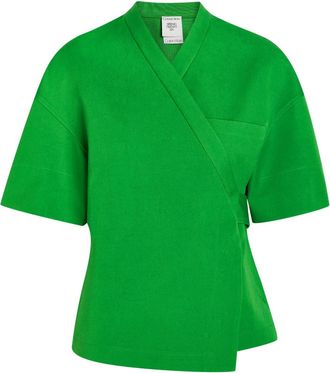 Calvin Klein Dahlia Belted Canvas Wrap Jacket - Green - 44 (UK12 / M)