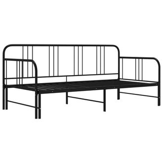 Berkfield Home Pull-out Sofa Bed Frame Black Metal 90x200 cm