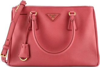 Prada Borsa tote Lux piccola in pelle Saffiano con doppia zip - Rosa