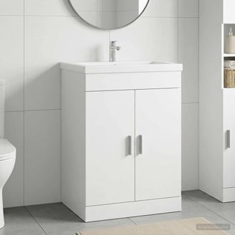 vidaXL Vidaxl Mobiletto Da Bagno Sotto Lavabo Bianco 56 X 37,5 X 81 Cm