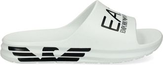 Emporio Armani Crusher Distance logo-print slides - men - Polyethylene vinyl acetate (PEVA)/Synthetic Rubber/Rubber - 9.5 - White