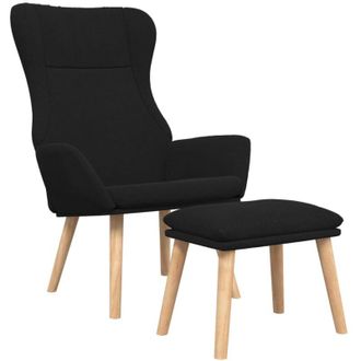 Nova Sill&oacute;n De Relax Con Taburete Tela Negro Vidaxl