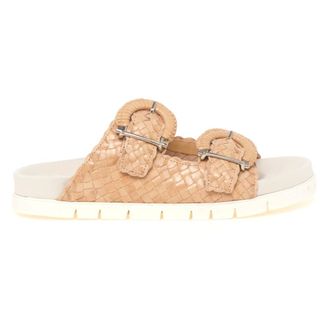 Pons Quintana Woven Leather Slide - female - Pons Quintana - Sliders - Beige - 7 UK - Shoes