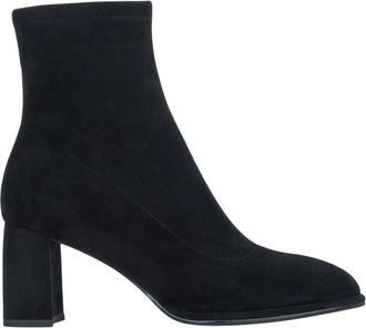 Estro & Luminara Schoenen, Dames, Zwart, 40 EU, Velours Enkellaarsjes