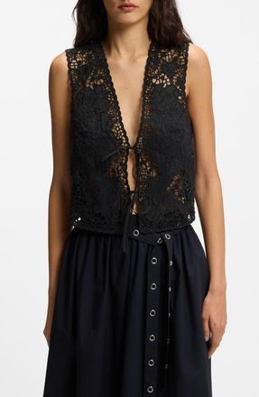 Boss Orange by Hugo Boss Embroidered Vest in Black at Nordstrom, Size 16