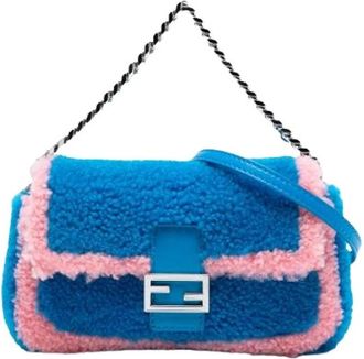 Fendi Pre-owned Cross Body Bags, female, Blue, Size: ONE SIZE Pre-owned Leather Cross Body Bag