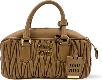 Miu Miu Arkadi Matelass&eacute; Napa Leather Bag Brown