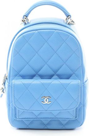 Chanel Blue Leather Backpack (Pre-Owned)