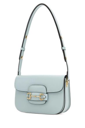 Gucci Womens Pastel Light Blue Small Gucci Horsebit 1955 Shoulder Bag Jellyazure Calf Skin Borse A Mano