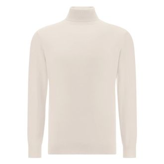 Boggi Milano Truien & Vesten, Heren, Wit, 2Xl, Wol, Merino wol polokraag trui