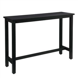 Woltu Tavolo Alto Tavolo Bar Rettangolare in Metallo e Legno 140x40x100cm Vari Colori colore: Nero