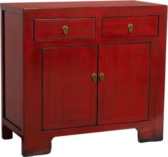 Wanderlust Deco Aparador de madera rojo 96x40x84h cm