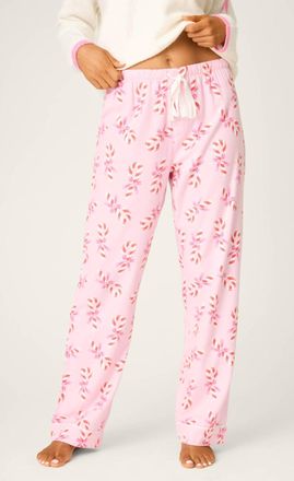 PJ Salvage Candy Cane Flannel Pants In Baby Pink