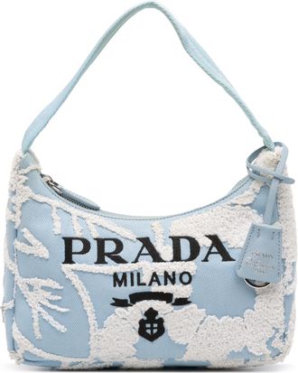 Prada Pre-owned Womens Reedition 2000 Shoulder Bag Floral - Light Blue Cotton - One Size
