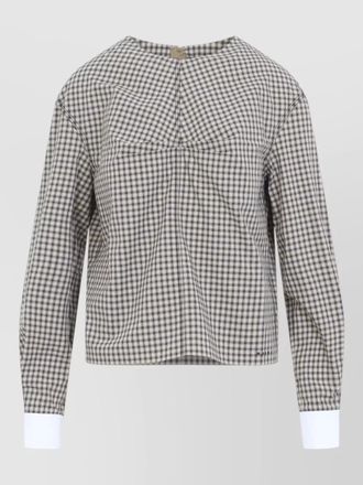 Marni checked cotton long-sleeve blouse