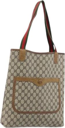 Gucci Pre-owned Vintage Tote Bag - Dames - Vintage Shopper - Beige - ONE Size - Leer - Vintage