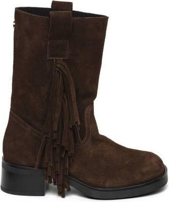 Steve Madden Benedict-F suède halfhoge laarzen met franjes bruin