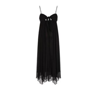 Twinset Lange jurk - Dames - Casual kleedjes - Zwart - S - Kleedjes