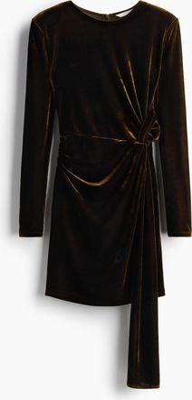 H&M Drapiertes Velourskleid - Green