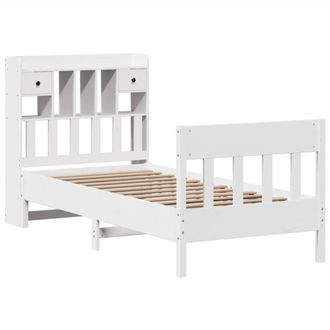 Berkfield Home Decorative Bed Frame Frame White 75x190 cm Small Single Solid Woo