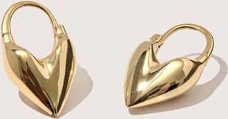 Otiumberg Roscida Heart Hoop Earrings in Yellow Toned Gold at Nordstrom