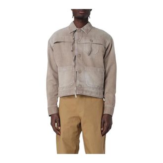 Wood Wood Denim Jackets, male, Beige, Size: M Casual Cotton Jacket