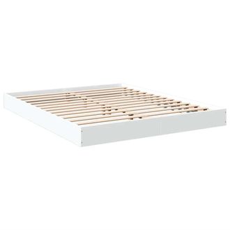vidaXL Estructura De Cama Madera De Ingenier&iacute;a Blanca 150x200 Cm Vidaxl