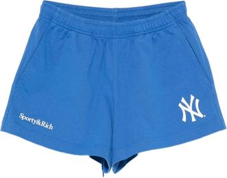 Sporty & Rich Yankees mini-shorts met logoprint - Blauw