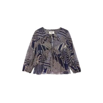 BA&SH Overhemden, Dames, Blauw, S, Romantische Geplisseerde Blouse Angela