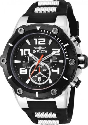Invicta Speedway Chronograph Black Dial Black Polyurethane Mens Watch 17202