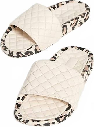 Athletic Propulsion Labs Womens Lusso Slide Sandal In Parchment/leopard