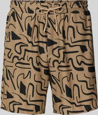 Only & Sons Regular Fit Shorts mit Strukturmuster Modell TEL in Beige, Gr&ouml;&szlig;e XXL